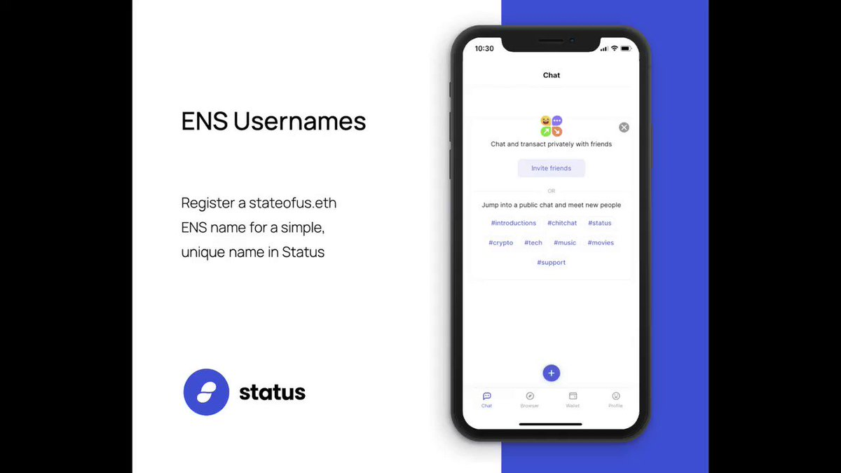 Blog Status App ENS Usernames