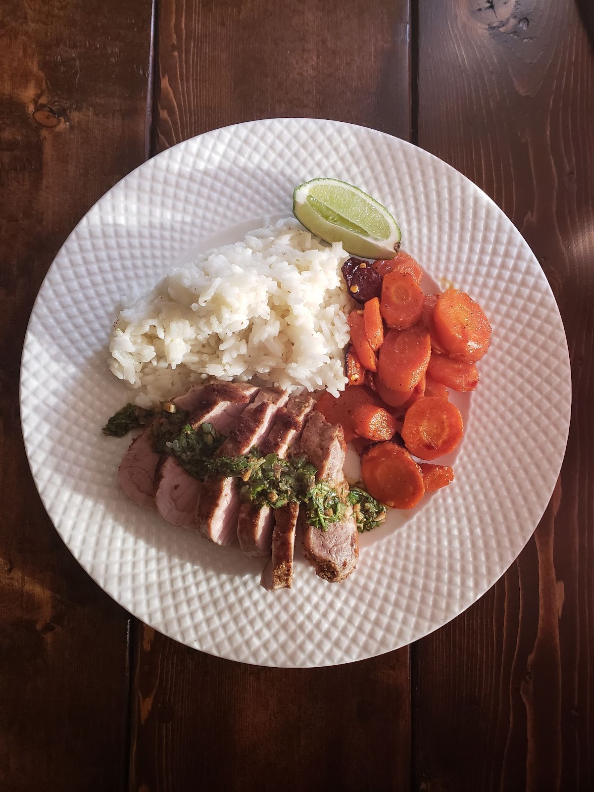 Chimichurri pork tenderloin meal from  HelloFresh