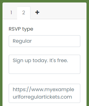 print screen of the second ticket block in Event Registration/RSVP