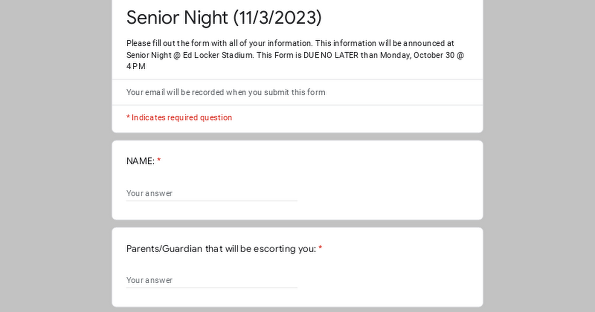 Senior Night (11/3/2023)