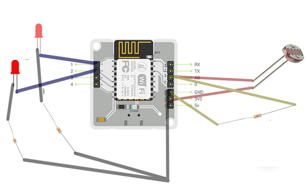 A graphic design of circuit connection