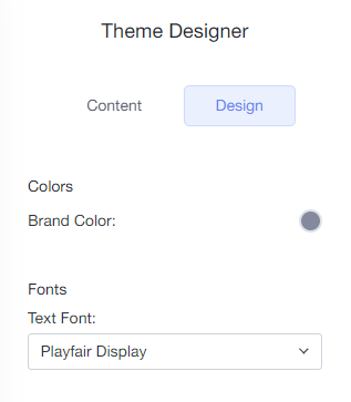 theme designer brand colors toggle