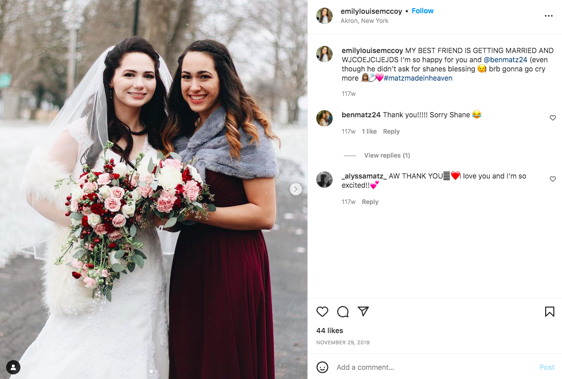 Wedding Family Instagram Screenshot