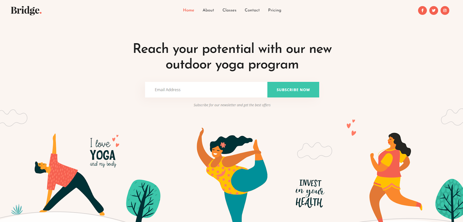 Bridge Yoga Theme for WordPress