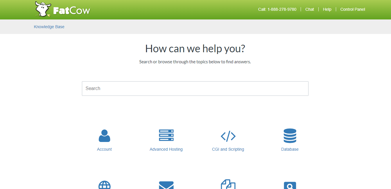 Screenshot of Customer Support screen