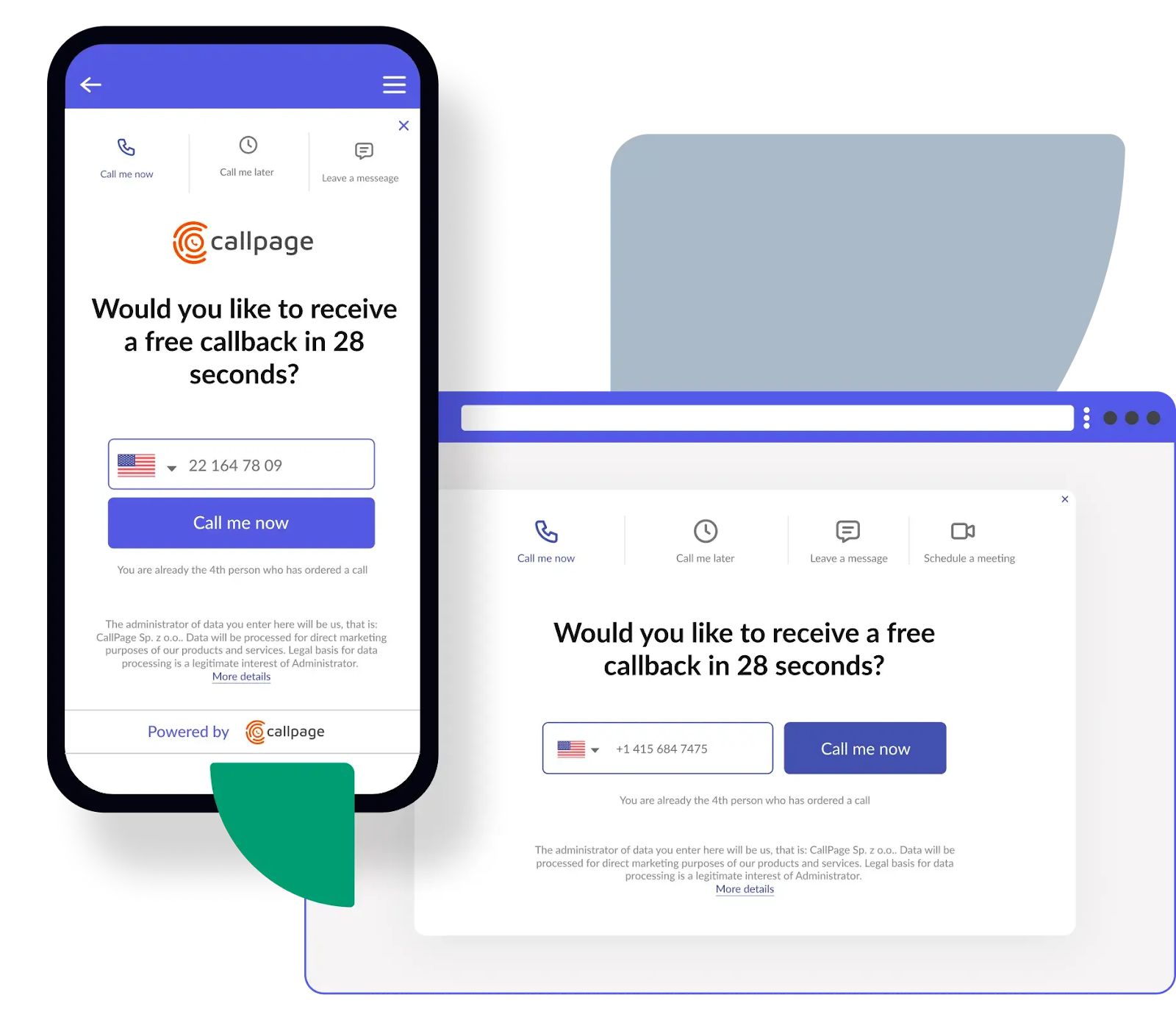 CallPage's widgets with CTA buttons
