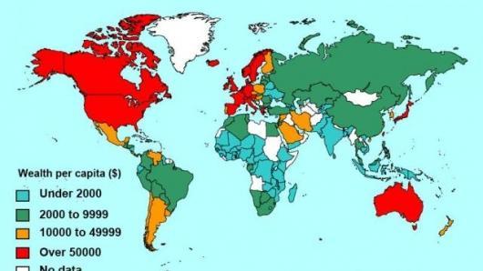 Figure 1 - World Wealth Levels in Year 2000