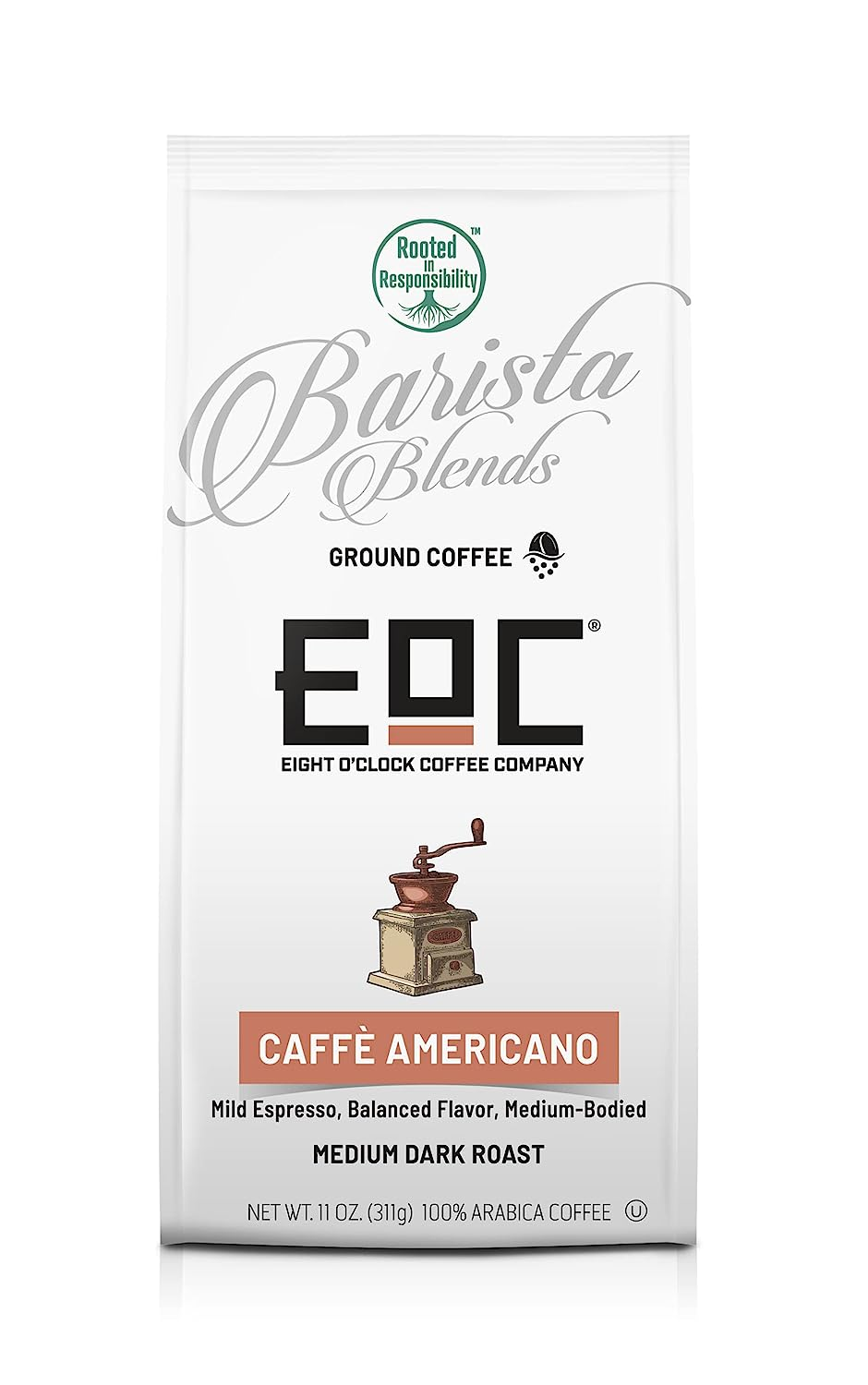Eight O'Clock Coffee Barista Blends Caffe Americano, 11 Ounce Bag