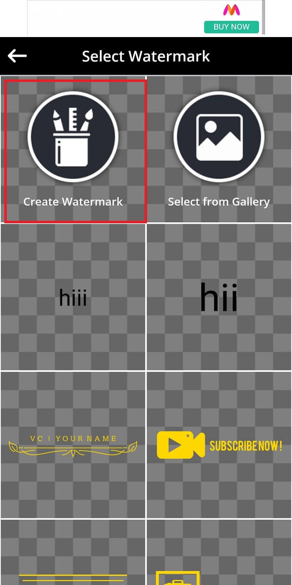 Pilih Create Watermark
