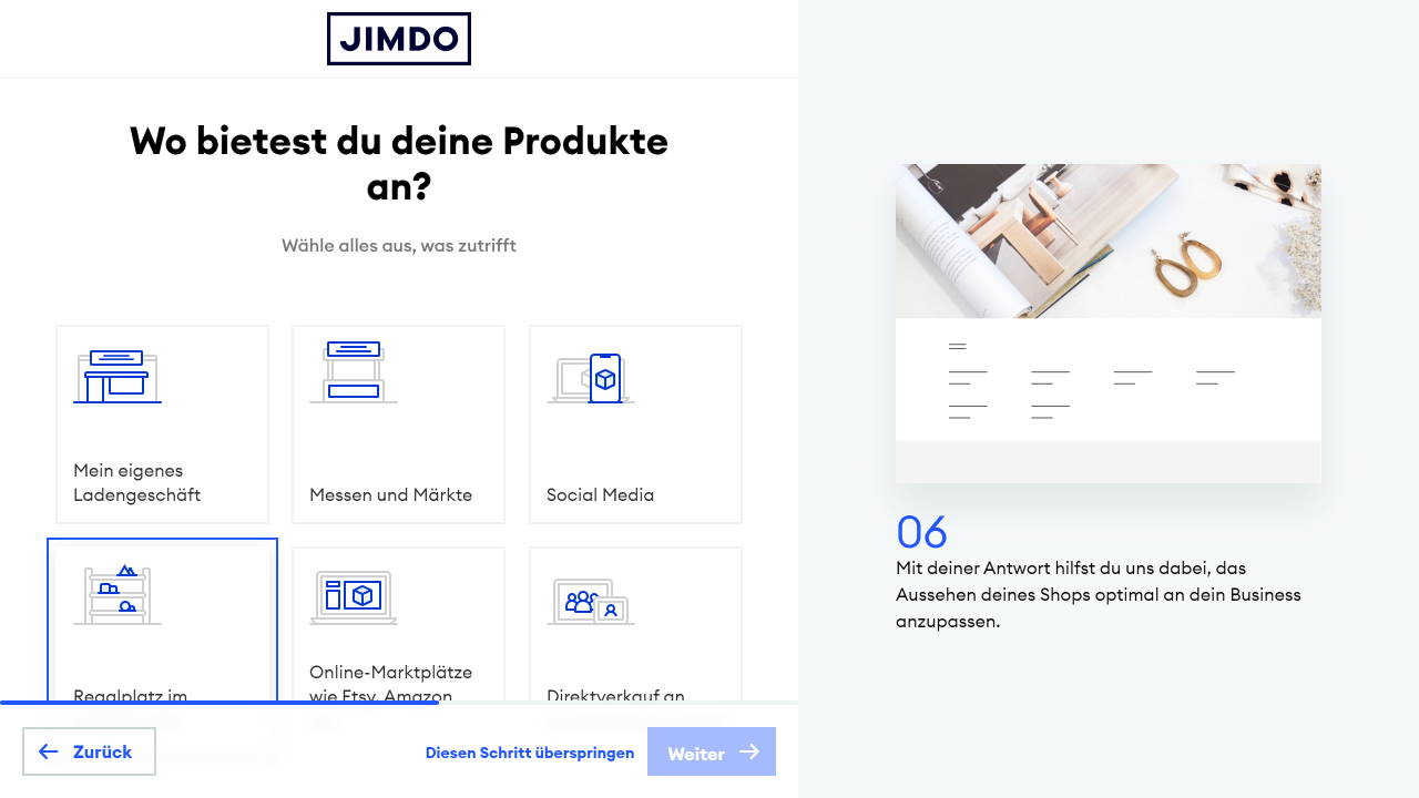 Jimdo Online Shop Einrichten Schritt 5