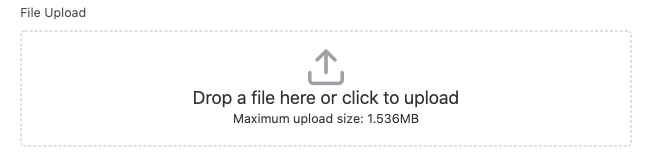 A file upload field