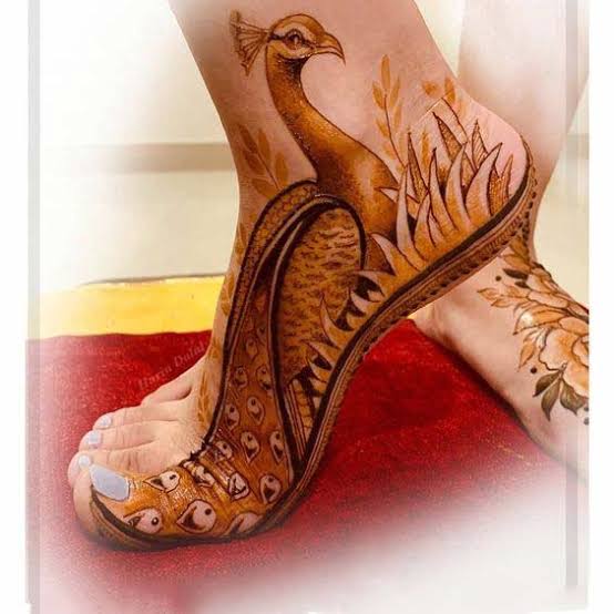 Peacock Leg Mehndi Design