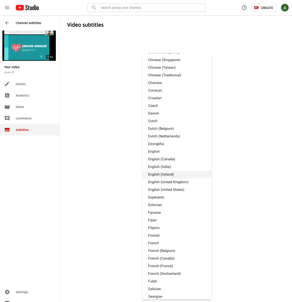 how to choose a video language in YouTube