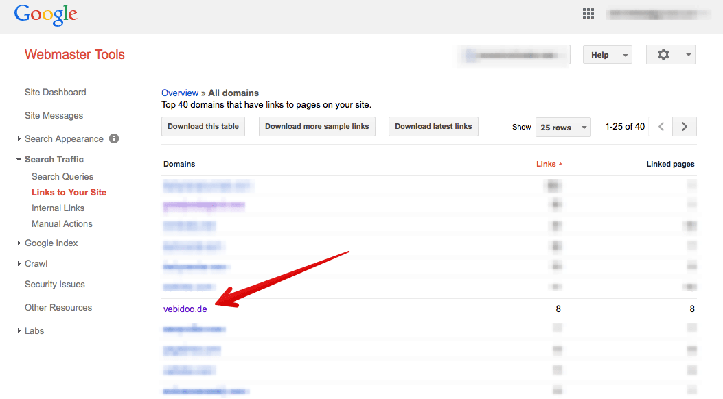 Google Webmaster Tools link profile SEO company 