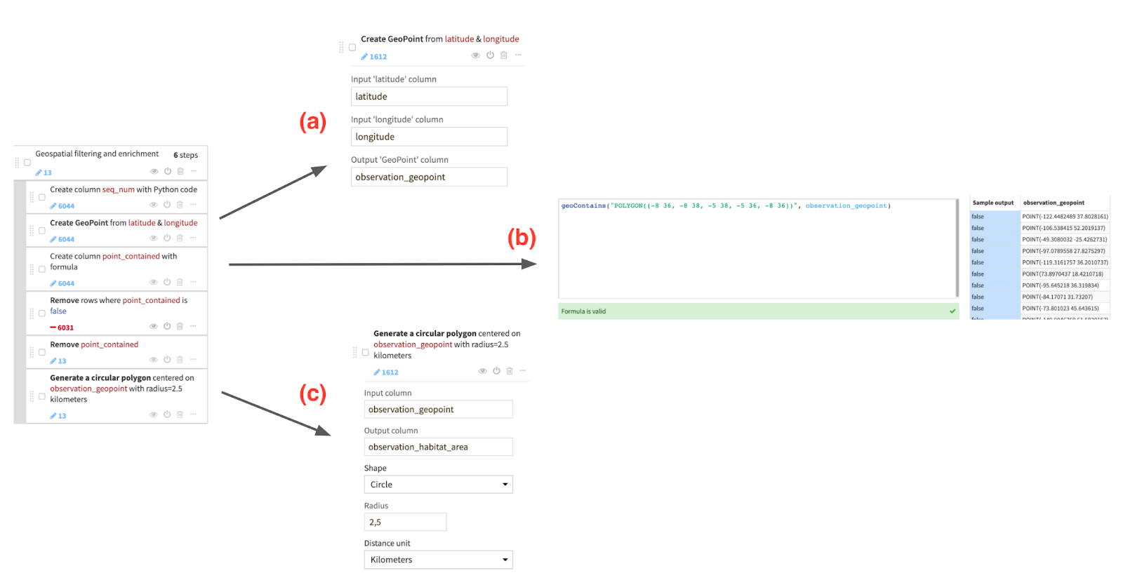 steps for geographical filtering and enrichment