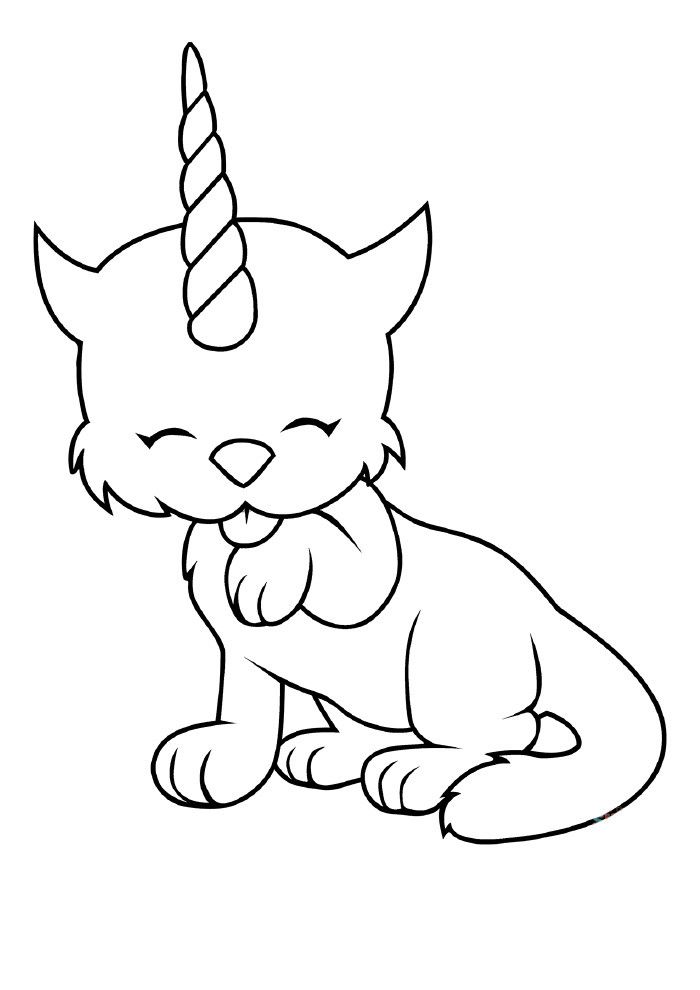 Unicorn Kitten Coloring Pages