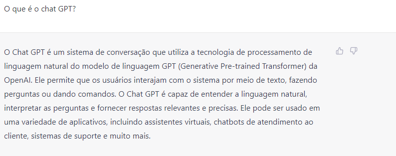 Chat GPT - exemplo