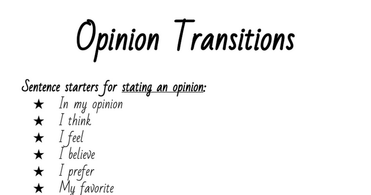 Opinion Transitions