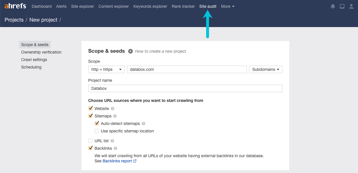 ahrefs site audit