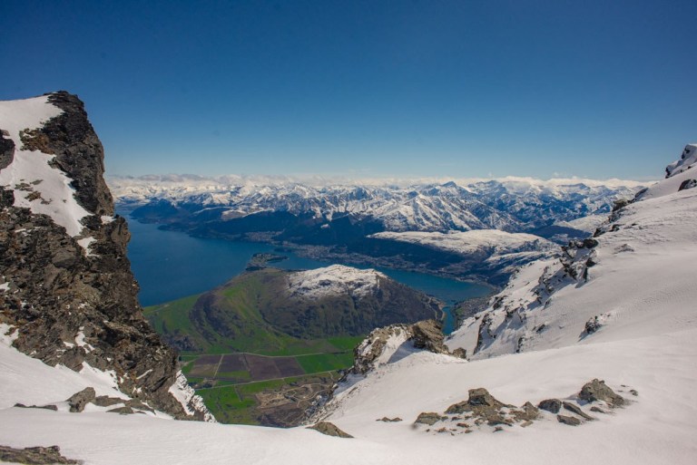 view from up on the mountain of the Remarkables