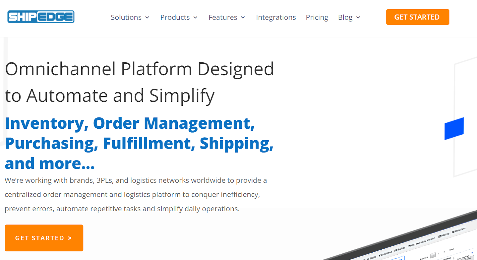 Shipedge webpage design