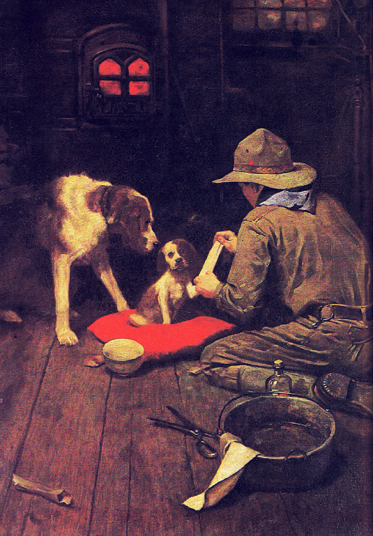 A Red Cross Man in the Making by Norman Rockwell