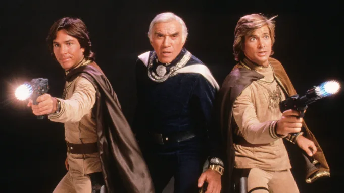 battlestar galactica main three characters as played by lorne greene richard hatch and dirk benedict
