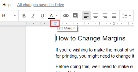 thay đổi lề google doc