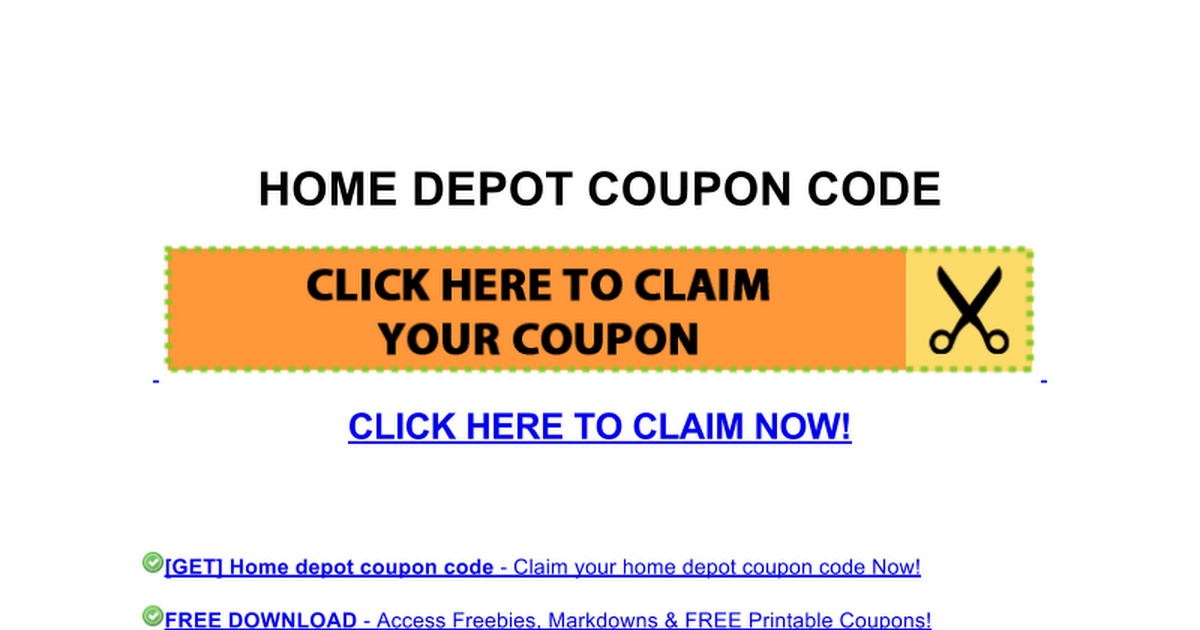 home depot coupon code Google Docs