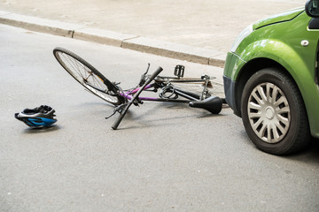 Bicycle After Accident On The Street