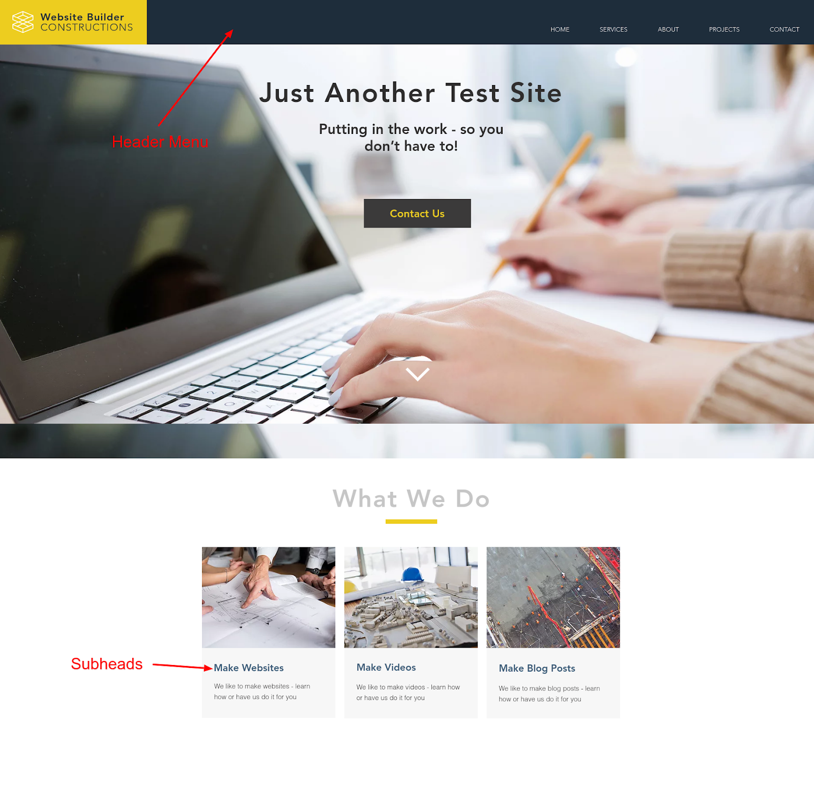 website color schemes secondary color example annotated