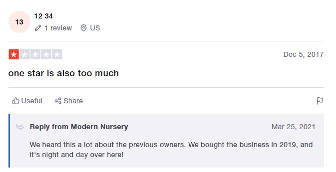 another customer feedback rating for modern nursery