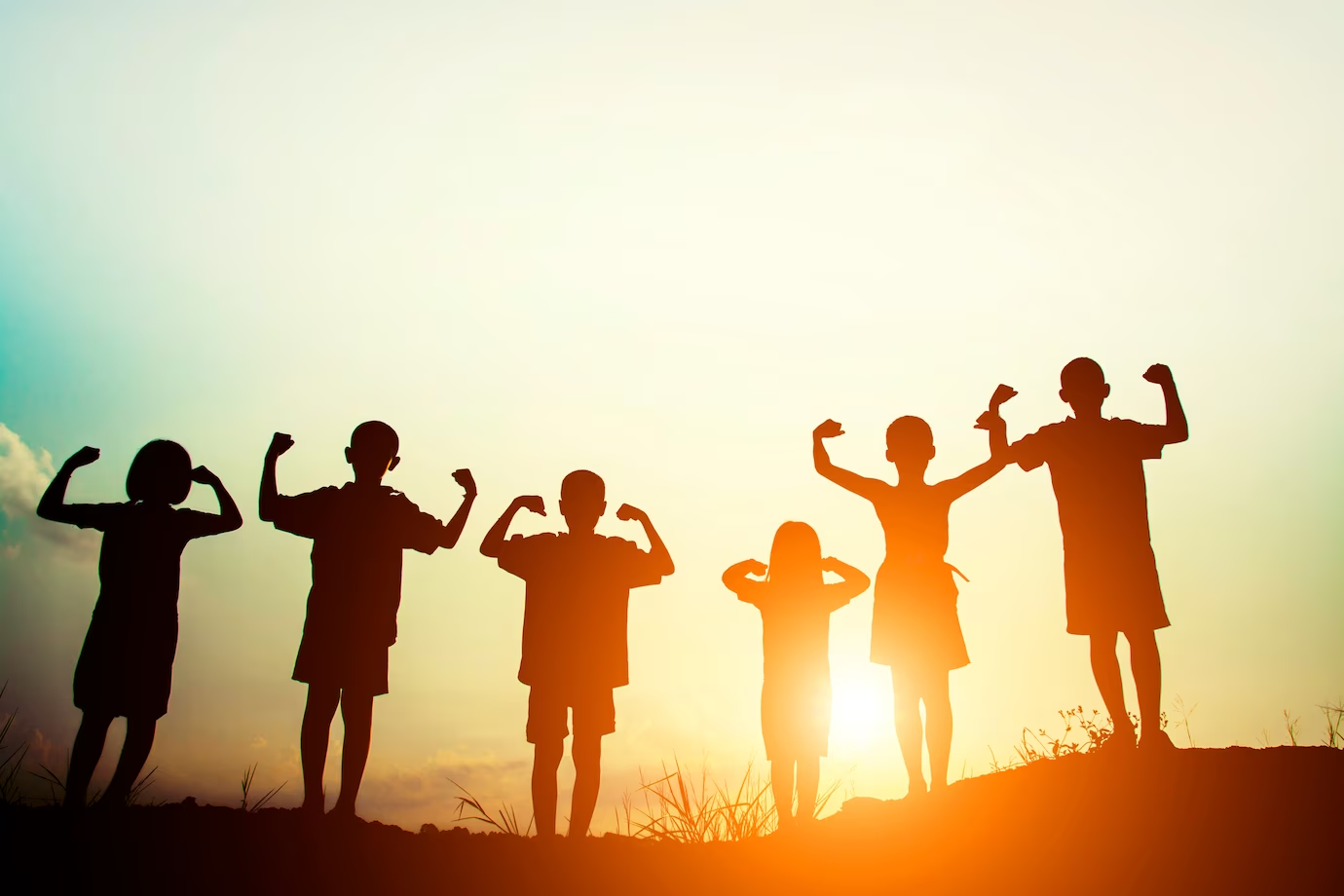 A group of children