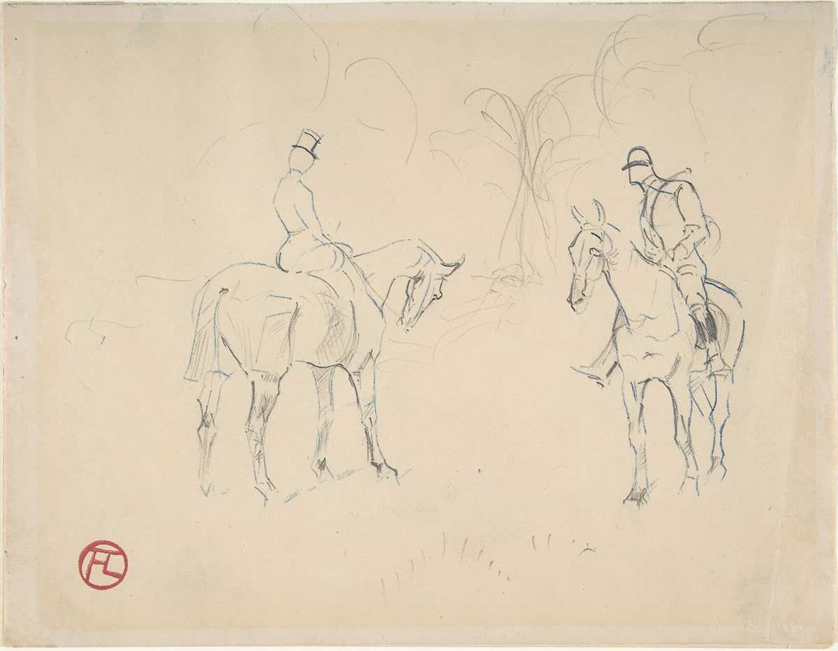 A Woman and a Man on Horseback, by Henri de Toulouse Lautrec, 1879-1881, courtesy TheMet