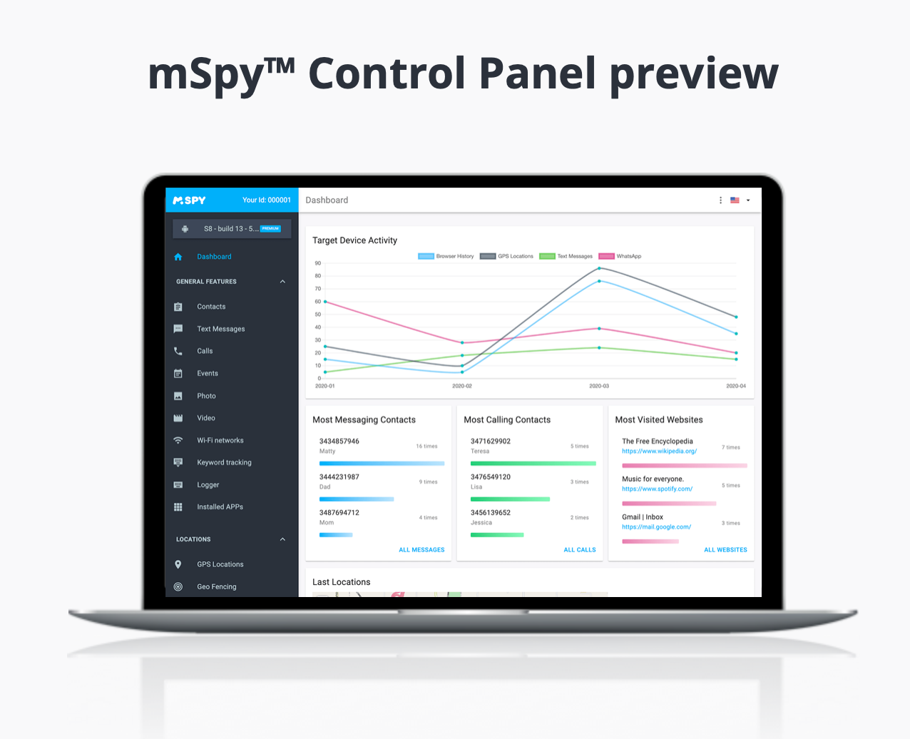 mSpy Control Panel preview