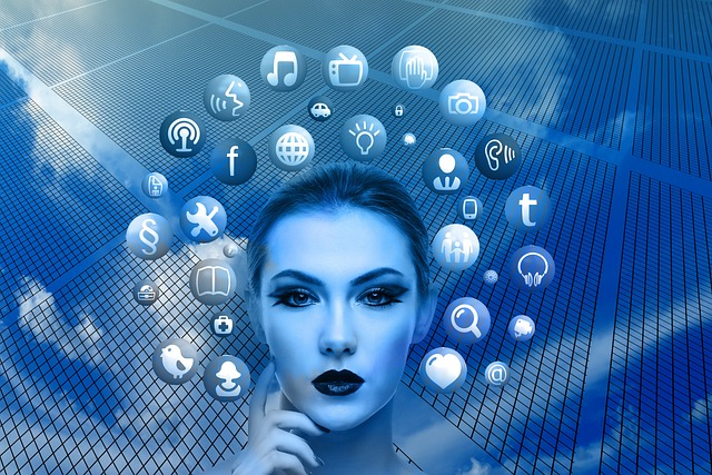 woman surrounded by social media icons on make money writing