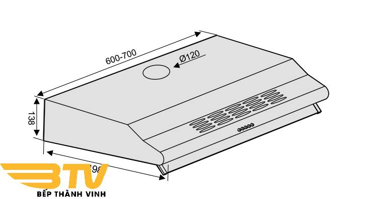 Máy Hút Mùi Lorca TA 3007M-60cm