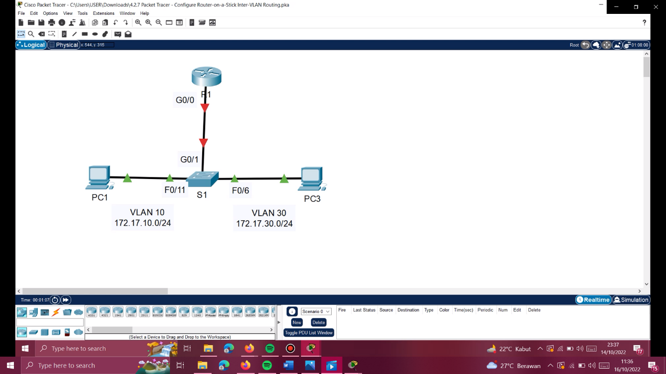 Konfigurasi VLAN menggunakan Cisco Packet Tracer – Taufik Hidayat