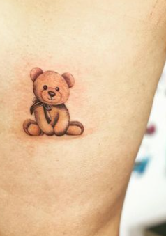 Realistic Cute Teddy Acceptable Tattoo 