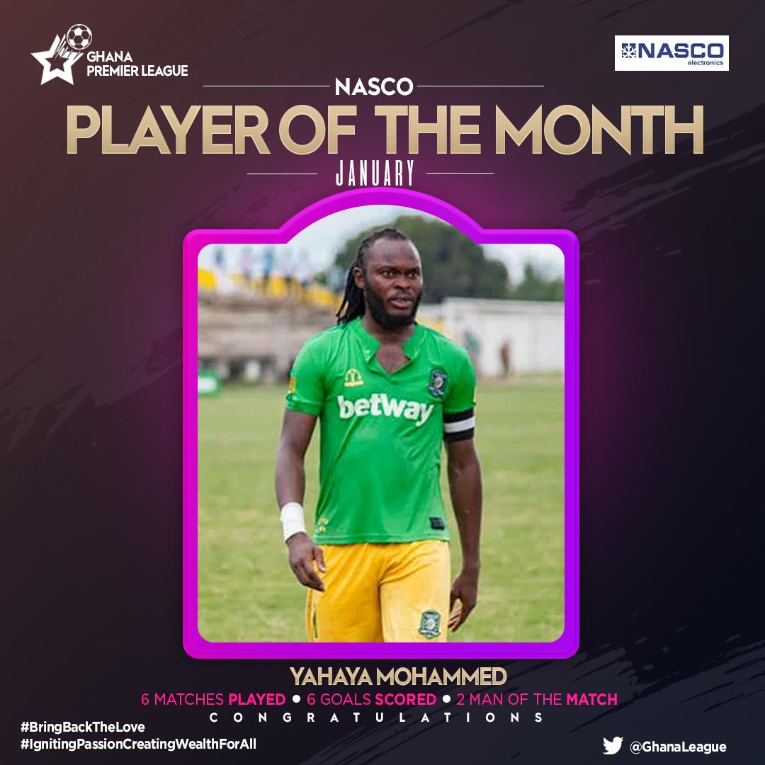 Aduana's Yahaya Mohammed wins Nasco Player of the Month
