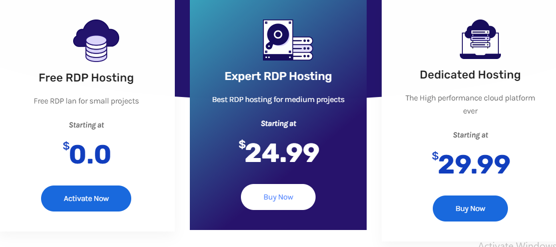 rdphostings.com plans and pricing