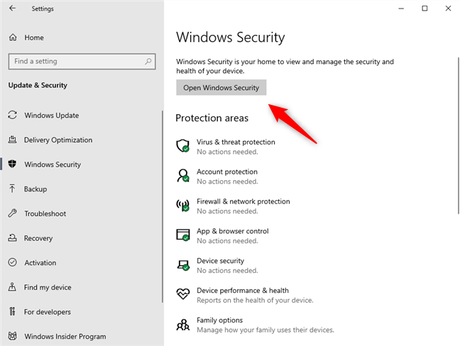 10 ways to start Windows Security in Windows 10 | Digital Citizen