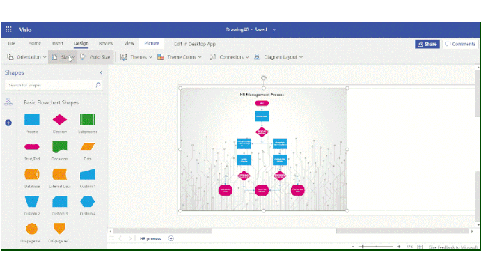 An example of someone creating org charts in Visio.