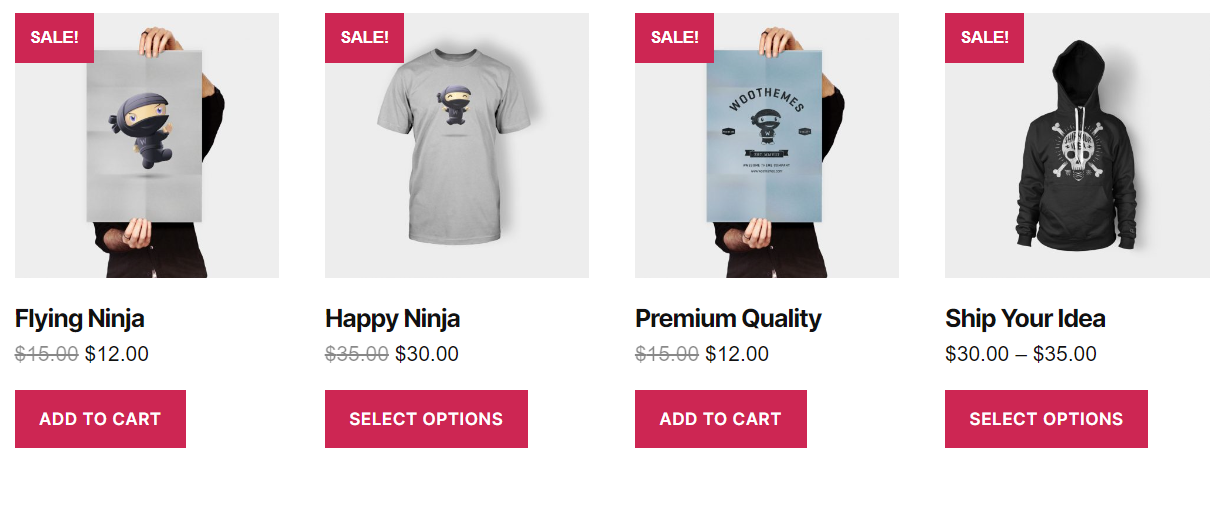on-sale display woocommerce products