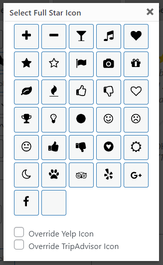 Choosing a rating icon.