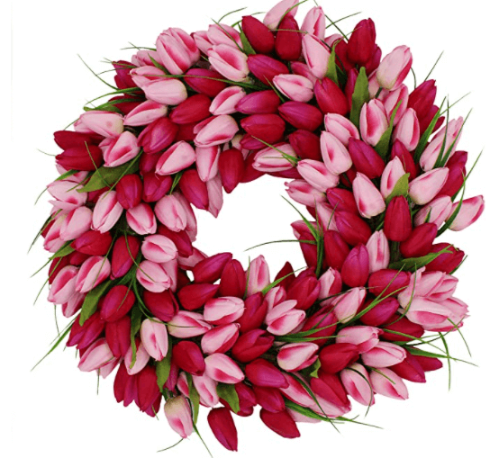 spring wreath tulips