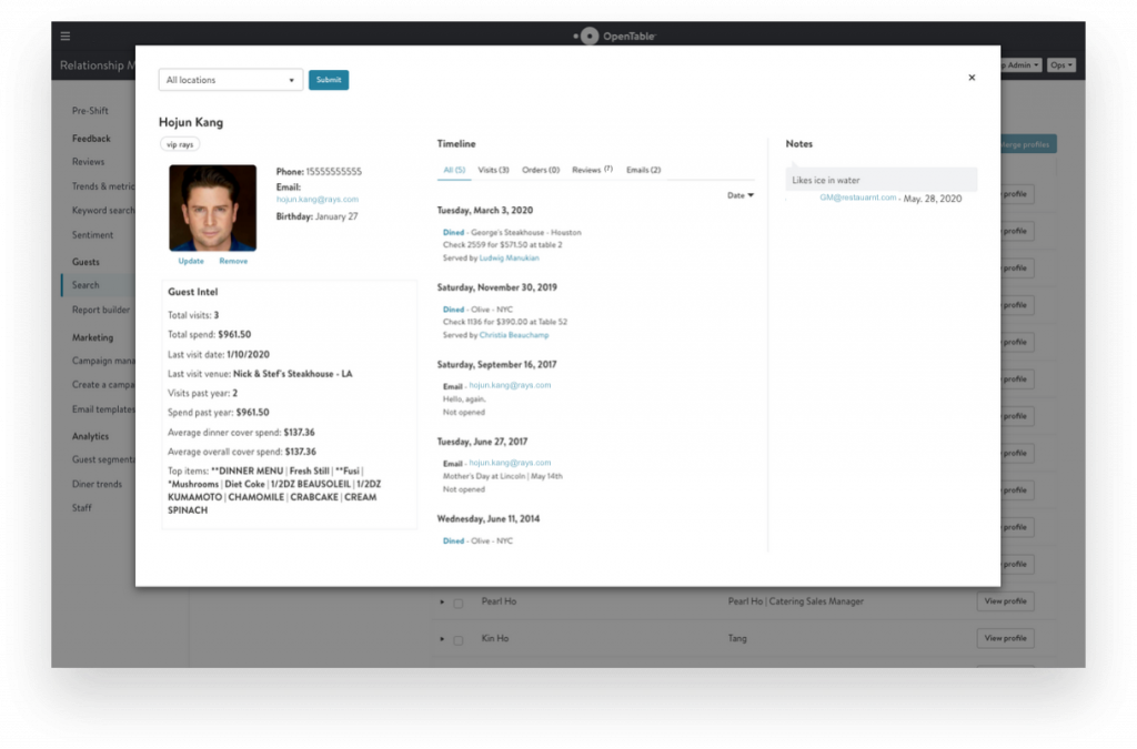 opentable restaurant crm