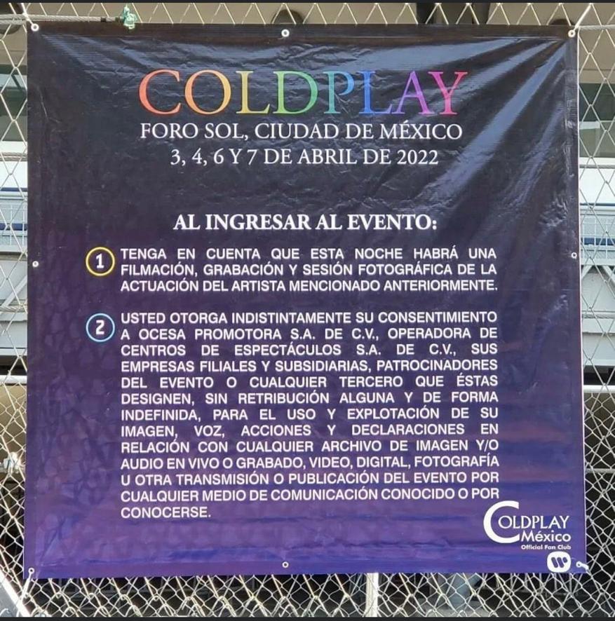 Coldplay grabará conciertos de CDMX