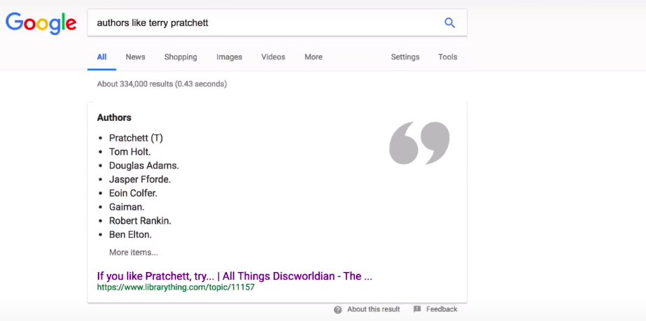 google results example