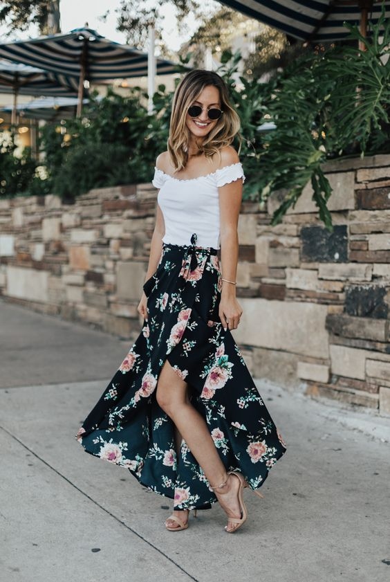 Wrap skirt and tank top